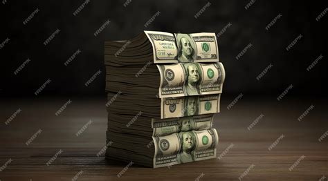 Premium AI Image | A stack of 100 dollar bills is on a table.