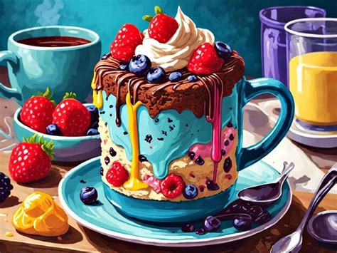 Premium Photo | Mug cake recipe vector