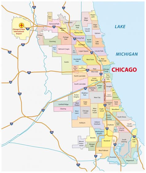 Map of Chicago neighborhood: surrounding area and suburbs of Chicago