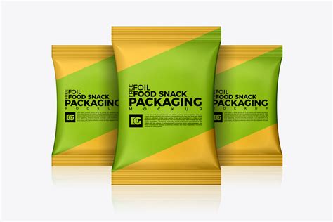 Free Foil Food Snack Packaging Mockup | Dribbble Graphics