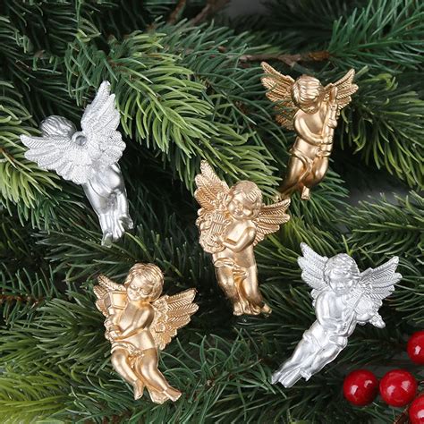 Aliexpress.com : Buy 6 Pcs Silver /Gold Angel Shaped Ornaments Wings Christmas Tree Decorations ...