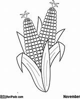Printable Corn Coloring Page sketch template
