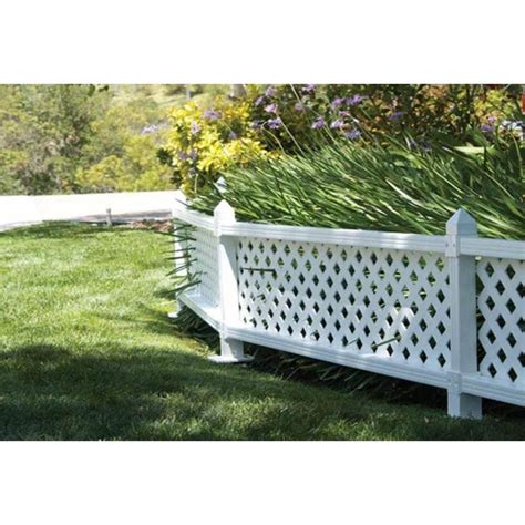 SnapFence 1 ft. H x 4 ft. W White Modular Vinyl Lattice Fence Panel (4 ...