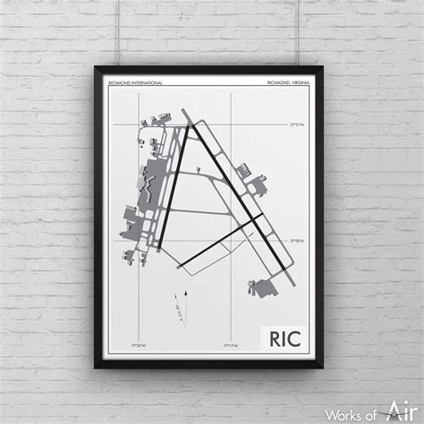 Richmond International Airport Art Print RIC Airport Map - Etsy