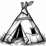 Tepee Coloring Pages  Free & Printable sketch template
