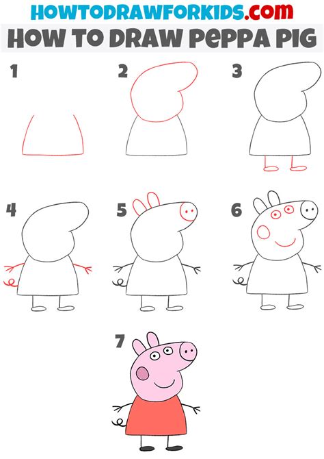 How to Draw Peppa Pig - Easy Drawing Tutorial For Kids