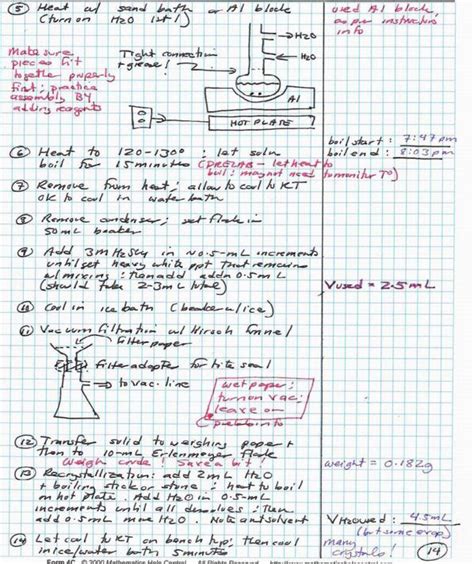 Undergrad teaching lab notebook example page | Teaching lab, Chemistry ...