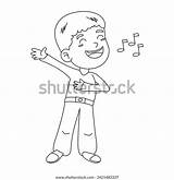 3423 Singing Coloring Boy Stock Vectors And Vector Art  sketch template