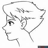 Anime Boy Face Coloring Page  Easy Drawing Guides sketch template