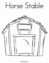 Horse Barn Coloring Page sketch template