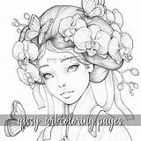 Geisha Coloring Page  Nation sketch template