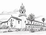 Coloring The Historic California Missions  Page sketch template