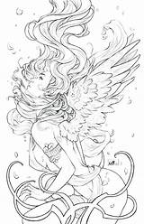 Pinup Coloring Drawing Printable Fantasy Getdrawings Sketch Page sketch template