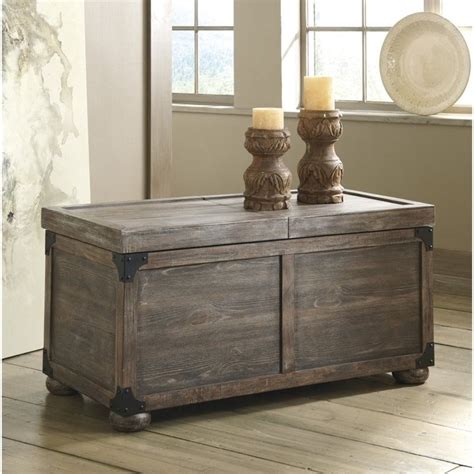 Ashley Vennilux Storage Coffee Table in Gray and Brown - T500-720