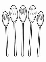 Spoons colouring Book Pages For Children And Adults With Vector Design  sketch template