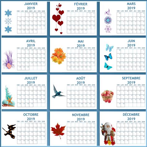 2019 Calendar - French Free Stock Photo - Public Domain Pictures