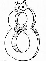 Cute Number 8 coloring Page sketch template
