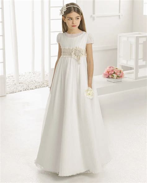 2016 first communion dresses for girls Chiffon Lace Floor Length Flower ...