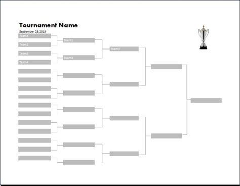 MS Excel Tournament Bracket Templates | Word & Excel Templates