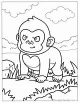 Gorilla Coloring Page sketch template