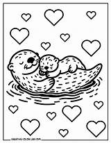 Baby Sea otter Sleeping On Mother Outline To color  Detailed coloring sketch template