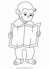 Curious george Reading coloring Page – Artofit sketch template