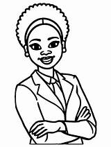 Modern African American Businesswoman Coloring Page · Creative Fabrica sketch template