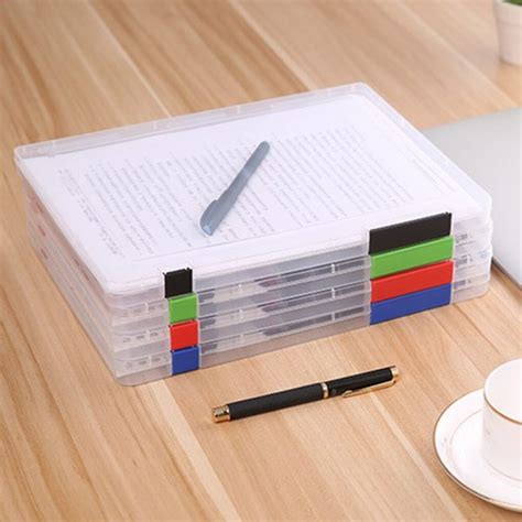 A4 File Storage Box Clear Plastic Document Cases Desk Paper Organizers Good Choice - StorageVat.com