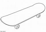 Simple Skateboard coloring Page sketch template