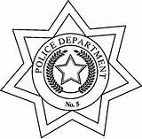 Police Officer Badge Coloring Page sketch template
