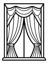 Curtains colouring Book pages For Children And Adults With Vector  sketch template
