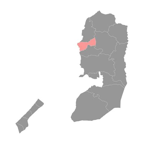 Qalqilya Governorate map, administrative division of Palestine. Vector ...