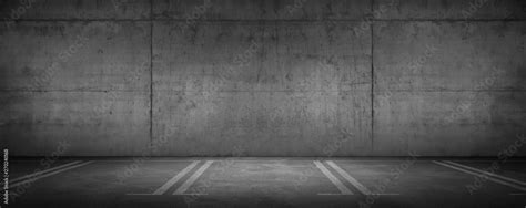 Dark Garage Car Parking Background Concrete Wall with Floor Stock Photo | Adobe Stock