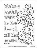 Free Psalm 1001 Coloring Page  Make A Joyful Noise Bible Verse sketch template