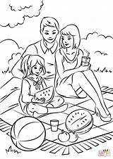 Family Picnic coloring Page  Free Printable Coloring Pages sketch template