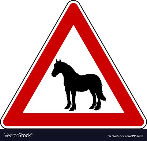 Horse warning sign Royalty Free Vector Image - VectorStock