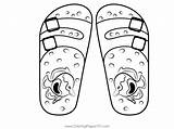Slippers On Beach Coloring Page For Kids  Free Flip Flops Printable sketch template