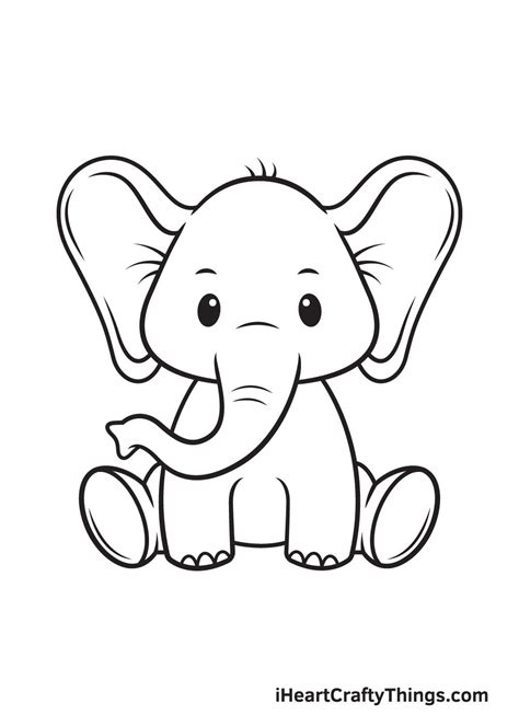 Elephant Drawing For Kids, Elephants For Kids, Cute Elephant Cartoon ...