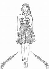 Fashionable Girls Coloring Page  Free Printable Pages For Kids sketch template