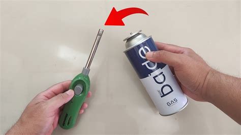 How to refill a gas lighter with Butane Gas - YouTube