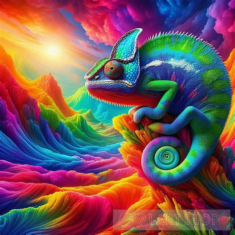 Adaptive Illusions: AI-Generated Chameleon Art