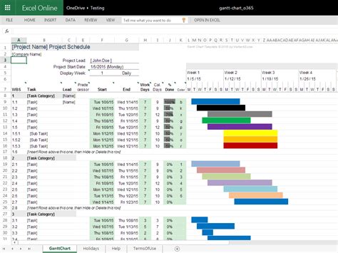 Download the Gantt Chart Template for Office 365 from Vertex42.com | Excel templates project ...
