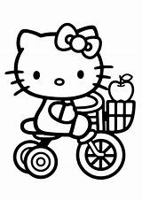 Hello Kitty En Bicicleta Para Colorear Imprimir E Dibujar  sketch template