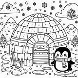 12 Coloring Pages Of Igloos  Free For Kids ColorFunart sketch template