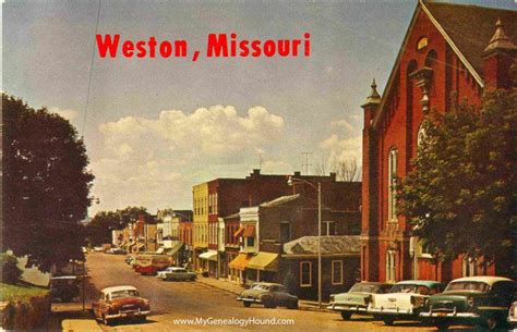 Weston, Missouri, Main Street, vintage postcard, historic photo ...