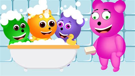 Mega Gummy Bear Washing in Bath when play Football finger family song | ... | Gummy bears ...