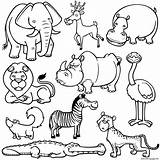 Wild Animals Coloring Page Printable sketch template