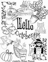 October Coloring Pages Free Hello Page Download And  sketch template