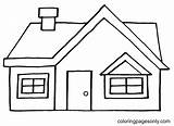 Simple House Coloring Page sketch template