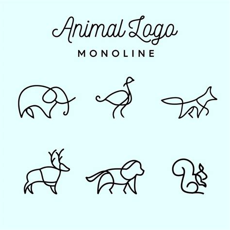 Minimalist Sign Animal Mono Line Logos 1072494 Vector Art at Vecteezy